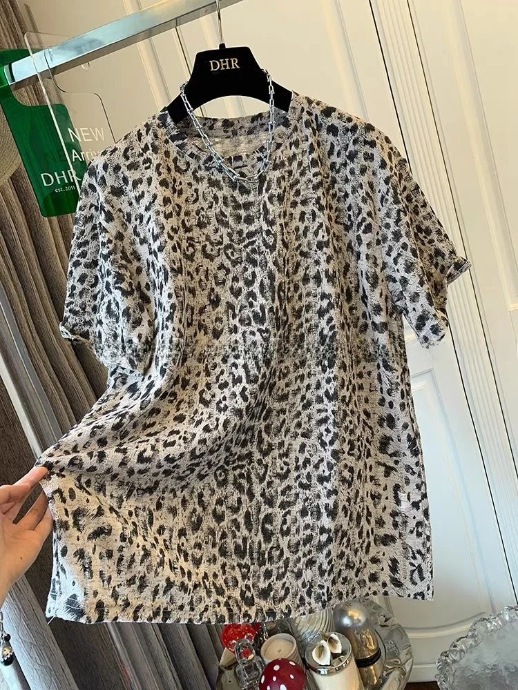 plus Size 230 Pou Premium Feel Leopard Print ort Sve T-irt Women Summer New Loose Top Trendy Korean Sle Commute
plus Size 230 Pou Premium Feel Leopard Print ort Sve T-irt Women Summer New Loose Top Trendy Korean Sle Commute
