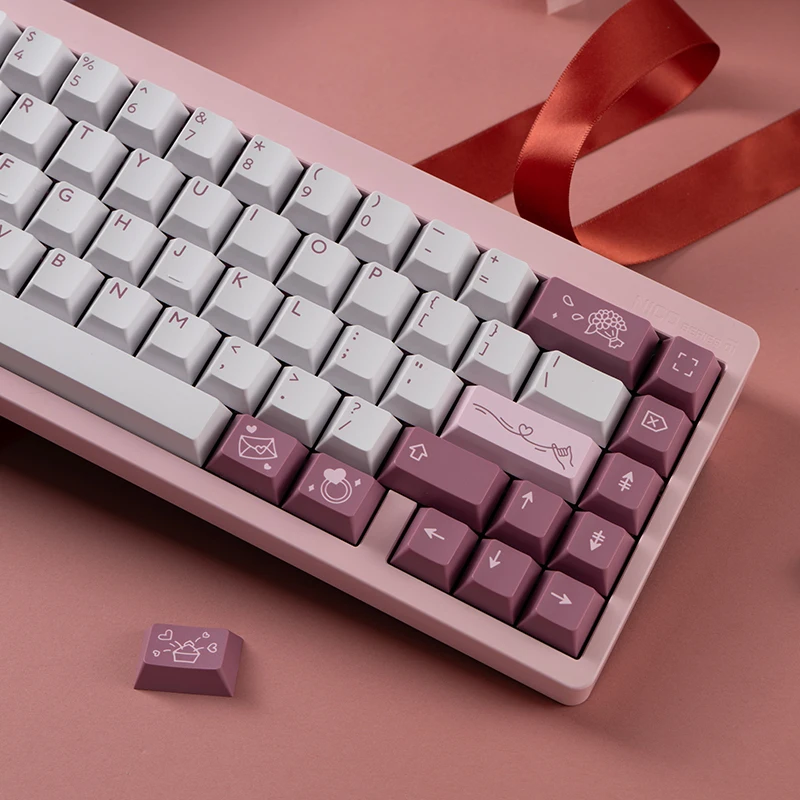 Blush Customized mechanical keyboard two-color keycaps pink cute ABS original height
Blush Customized mechanical keyboard two-color keycaps pink cute ABS original height