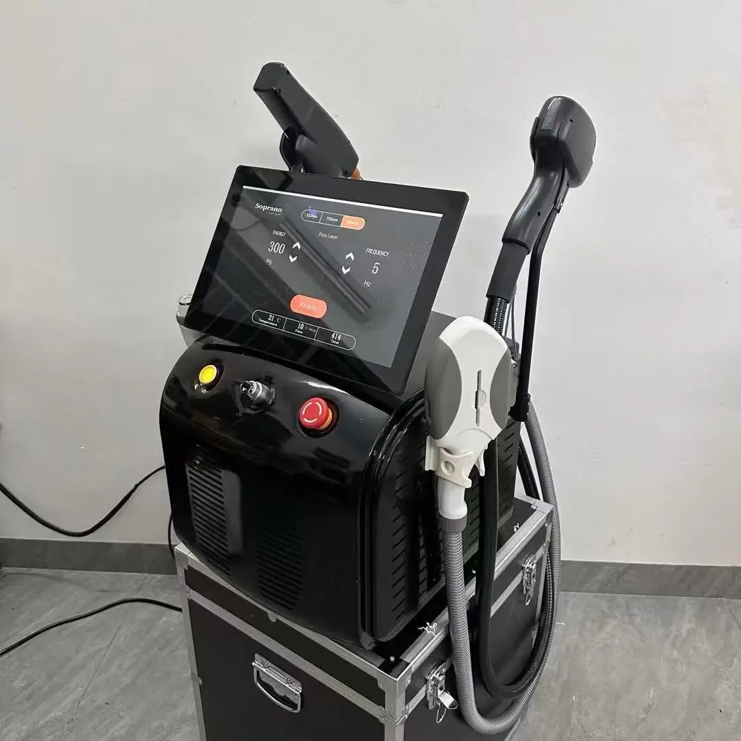 4-in-1 Beauty Salon Machine Picosecond + 808 Laser + RF + OPT Whitening Skin Rejuvenation Hair Removal Firming Tattoo Removal 
4-in-1 Beauty Salon Machine Picosecond + 808 Laser + RF + OPT Whitening Skin Rejuvenation Hair Removal Firming Tattoo Removal