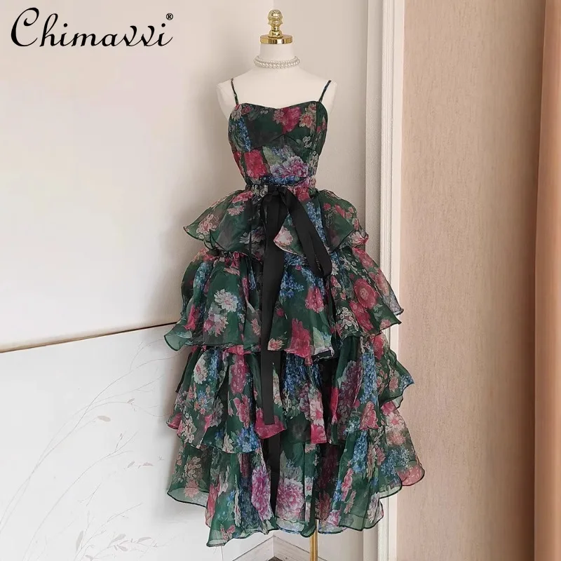 2025 New French Chic European Suspender Printed Lotus Leaf Edge Strap Bow Trailing Dress For Women
2025 New French Chic European Suspender Printed Lotus Leaf Edge Strap Bow Trailing Dress For Women