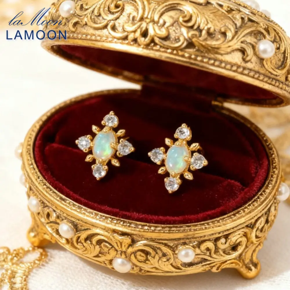 LAMOON Natrual Opal Gemstone Snowflake Stud Earrings For Women Elegant 925 Sterling Silver Gold Vermeil Fine Jewelry Accessories
LAMOON Natrual Opal Gemstone Snowflake Stud Earrings For Women Elegant 925 Sterling Silver Gold Vermeil Fine Jewelry Accessories
