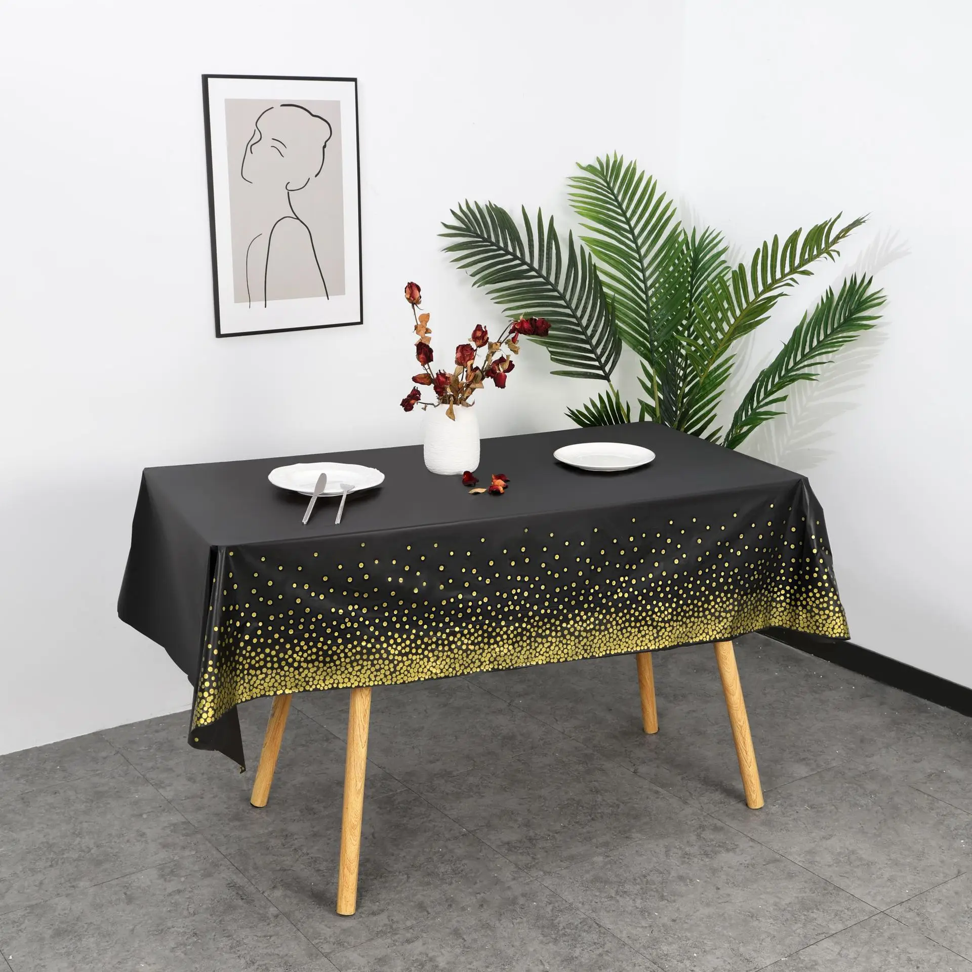 Disposable party table cloth 54x108inch PEVA Waterproof rectangle table cover for Wedding Banquet table Decor
Disposable party table cloth 54x108inch PEVA Waterproof rectangle table cover for Wedding Banquet table Decor