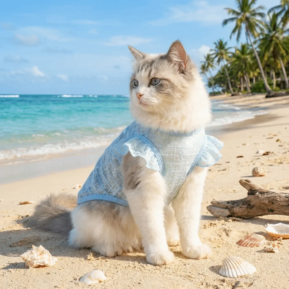 Thin Mesh Dog Cooling Vest Flying Sleeves Sun Protection Dog Summer Clothes Flower Print D-Ring Design Pet T-shirt Spring Season
Thin Mesh Dog Cooling Vest Flying Sleeves Sun Protection Dog Summer Clothes Flower Print D-Ring Design Pet T-shirt Spring Season