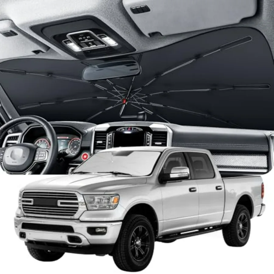 2026 Upgraded Windshield Sun Shade Umbrella: Custom Fit for Dodge RAM 1500 2500 3500 2019-2026 Front Window Sunshade, Reflectiv
2026 Upgraded Windshield Sun Shade Umbrella: Custom Fit for Dodge RAM 1500 2500 3500 2019-2026 Front Window Sunshade, Reflectiv