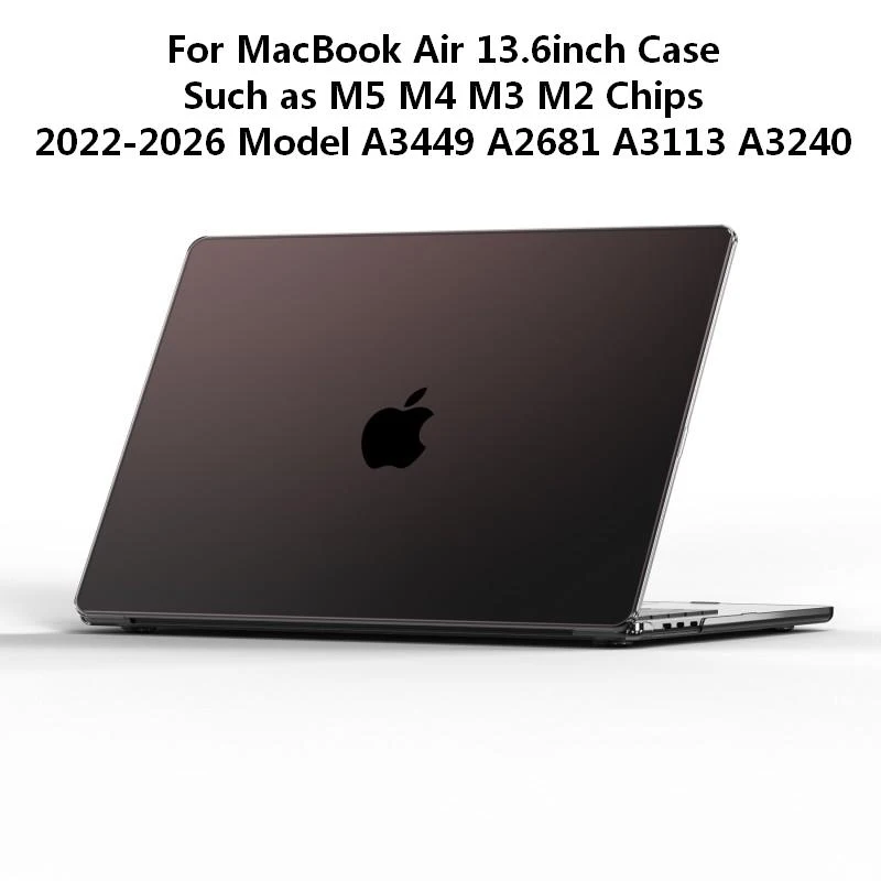 2026 Laptop Case for MacBook Air 13.6inch 2022 M2 2023 M3 2024 M4 2025 M5 A3449 A2681 A3113 A3240 transparent Black lightweight
2026 Laptop Case for MacBook Air 13.6inch 2022 M2 2023 M3 2024 M4 2025 M5 A3449 A2681 A3113 A3240 transparent Black lightweight
