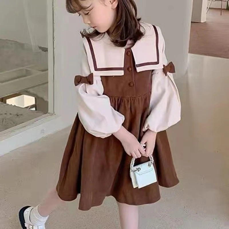 Congme Fashion Girls Dress School Style Kids Student Bubble Long Sleeves Bow Princess Dress Doll Collar Cute Skirt
Congme Fashion Girls Dress School Style Kids Student Bubble Long Sleeves Bow Princess Dress Doll Collar Cute Skirt