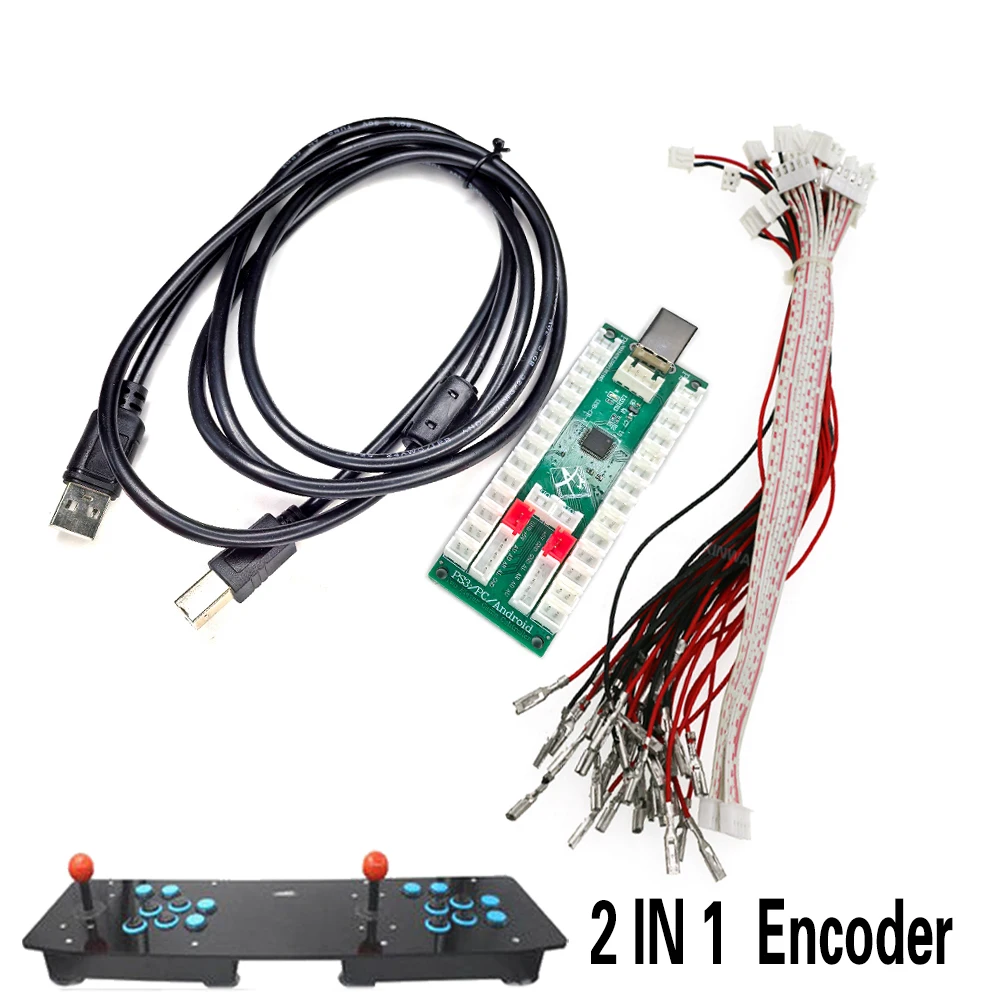 Zero Delay USB Board 2-In 1 Joystick Controller For Ps3 Pc Raspberry Pi Android Game MAME SANWA Arcade Machine DIY