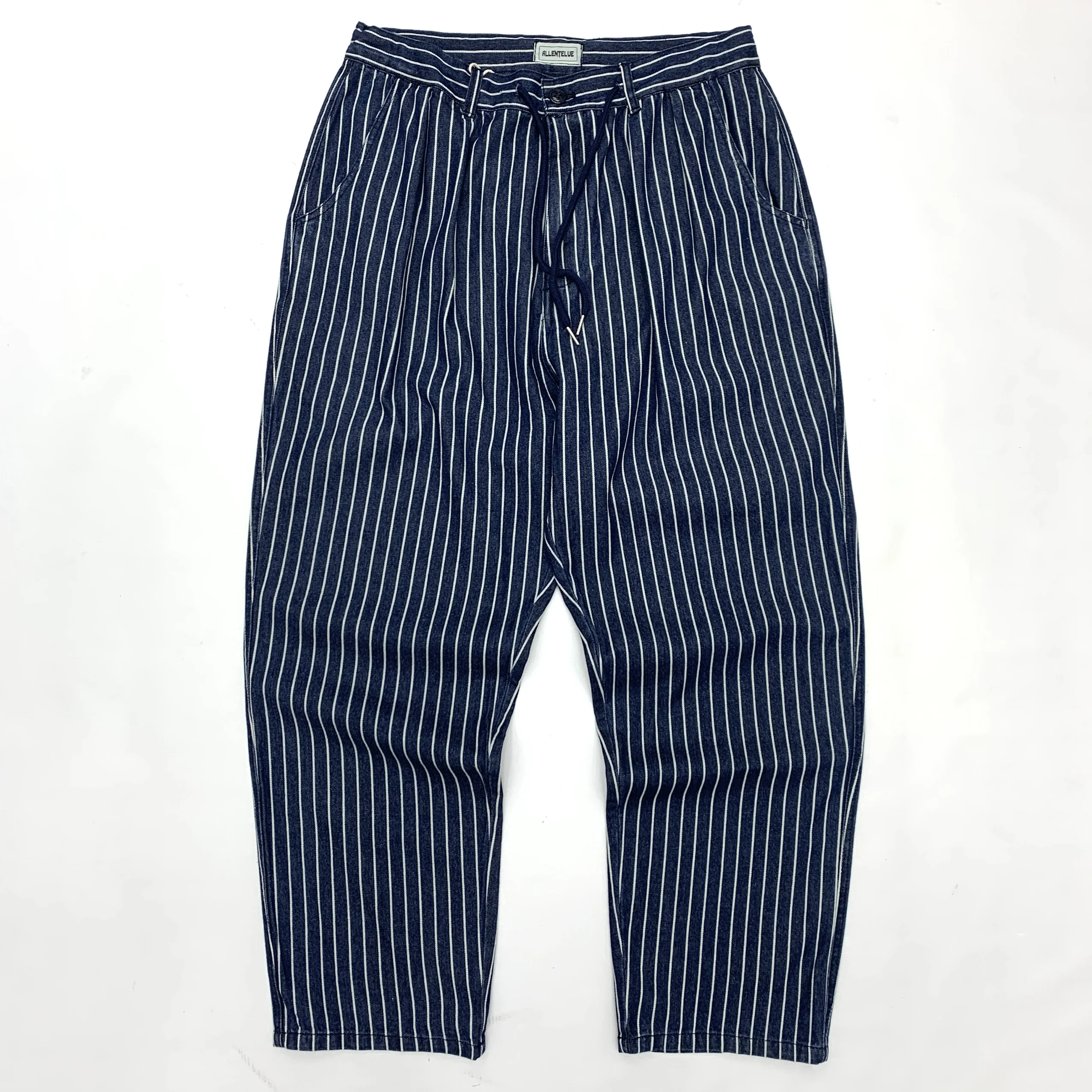 British Retro Drop-Crotch Streetwear Pants Striped Loose Tapered Ankle-Length Wide-Leg for Hip-Hop Casual Oversized Urban Style
British Retro Drop-Crotch Streetwear Pants Striped Loose Tapered Ankle-Length Wide-Leg for Hip-Hop Casual Oversized Urban Style