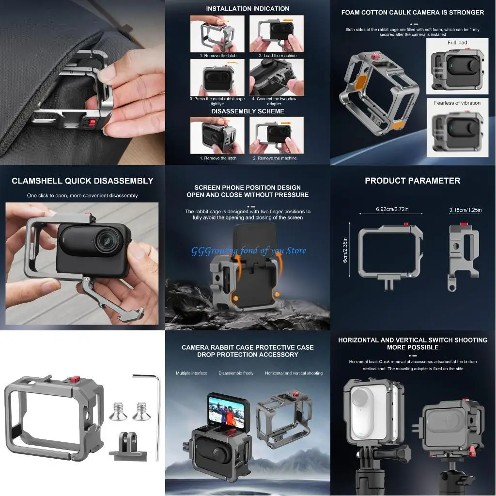 H9EB Protective Mounting Frame Metal Rabbits Cage Suitable for 360 GO 3S Metal Bezel Protective Bezel Protective Case Bracket
H9EB Protective Mounting Frame Metal Rabbits Cage Suitable for 360 GO 3S Metal Bezel Protective Bezel Protective Case Bracket