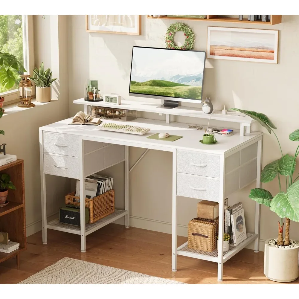 "47-inch gaming desk with 4 drawers, led lighting, and power outlets for home office storage"
"47-inch gaming desk with 4 drawers, led lighting, and power outlets for home office storage"