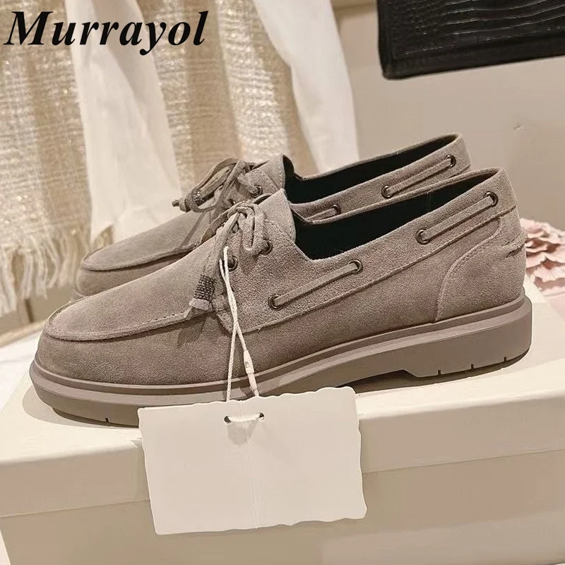 New Women's Faux Suede String Bead Decor Loafers Round Toe Lace up Flat Shoes Spring Autumn Versatile Retro Single Shoes
New Women's Faux Suede String Bead Decor Loafers Round Toe Lace up Flat Shoes Spring Autumn Versatile Retro Single Shoes