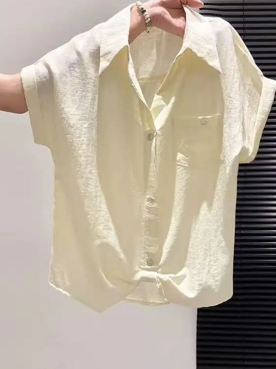 Elegant Collar Single Button Short Sleeve Women's Shirt Versatile Simple Summer New Style Fairy Tale Breathable Comfortable
Elegant Collar Single Button Short Sleeve Women's Shirt Versatile Simple Summer New Style Fairy Tale Breathable Comfortable