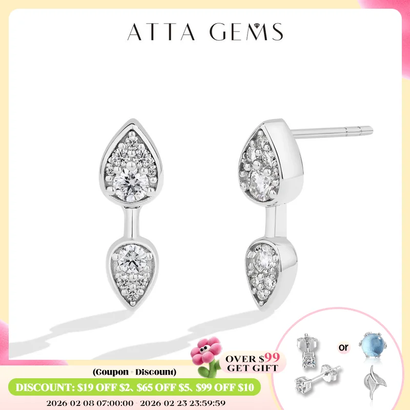 ATTAGEMS Classic Full Moissanite Stud Earring Double Teardrop Design S925 Sterling Silver 18kGold Plated For Women Party Jewelry
ATTAGEMS Classic Full Moissanite Stud Earring Double Teardrop Design S925 Sterling Silver 18kGold Plated For Women Party Jewelry