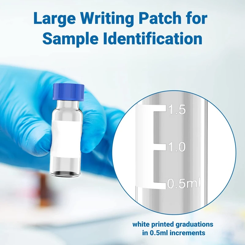 A47U 2ML Autosampler Vials Pack Of 100 - HPLC Vials 9-425 Clear Vials with Blue Screw Caps,Red White Septa
A47U 2ML Autosampler Vials Pack Of 100 - HPLC Vials 9-425 Clear Vials with Blue Screw Caps,Red White Septa