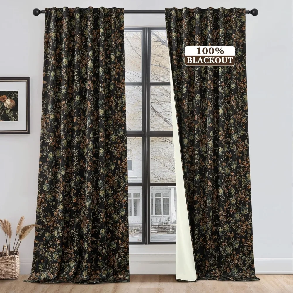 Black Floral Curtains 84 Inches Long, 100% Blackout Vintage Boho Velvet Curtains & Drapes Thermal Insulated Super Soft Patterne
Black Floral Curtains 84 Inches Long, 100% Blackout Vintage Boho Velvet Curtains & Drapes Thermal Insulated Super Soft Patterne