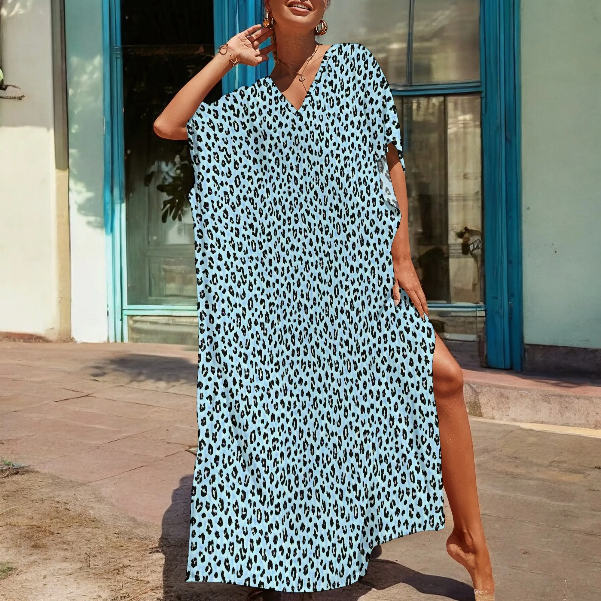 Light Blue Leopard Print Kaftan Maxi Dress for Women S-3XL Summer Beach or Resort Wear
Light Blue Leopard Print Kaftan Maxi Dress for Women S-3XL Summer Beach or Resort Wear