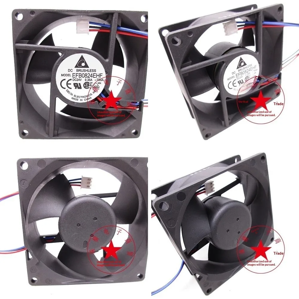 For Delta EFB0824EHF-T8SA DC24V 0.35A 8032 8CM 3-Pin Cooling Fan
For Delta EFB0824EHF-T8SA DC24V 0.35A 8032 8CM 3-Pin Cooling Fan