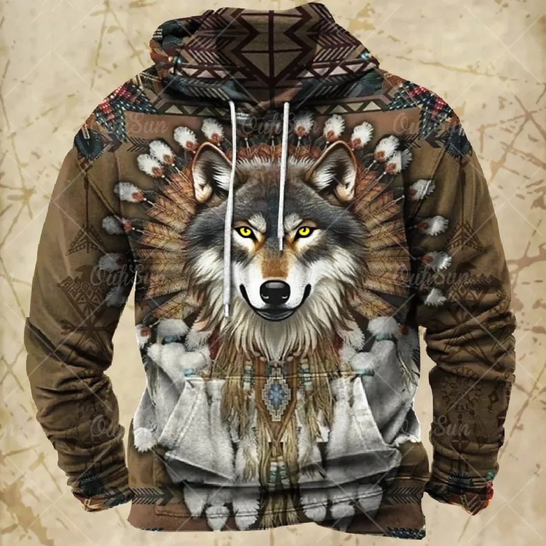 Retro Hoodie Men's Harajuku Wolf Print Fall Long-sleeved Sweater Oversized Y2k Clothing Men's Hoodie Fashion Streetwear
Retro Hoodie Men's Harajuku Wolf Print Fall Long-sleeved Sweater Oversized Y2k Clothing Men's Hoodie Fashion Streetwear