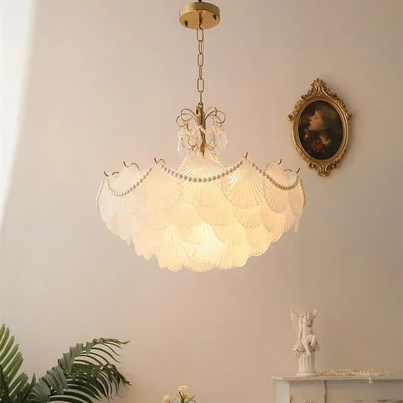 Modern Led Lights Fixture Art French Shell Glass Pendant Chandelier Lamps Copper for Home Decoration Living Dining Room Bedroom
Modern Led Lights Fixture Art French Shell Glass Pendant Chandelier Lamps Copper for Home Decoration Living Dining Room Bedroom