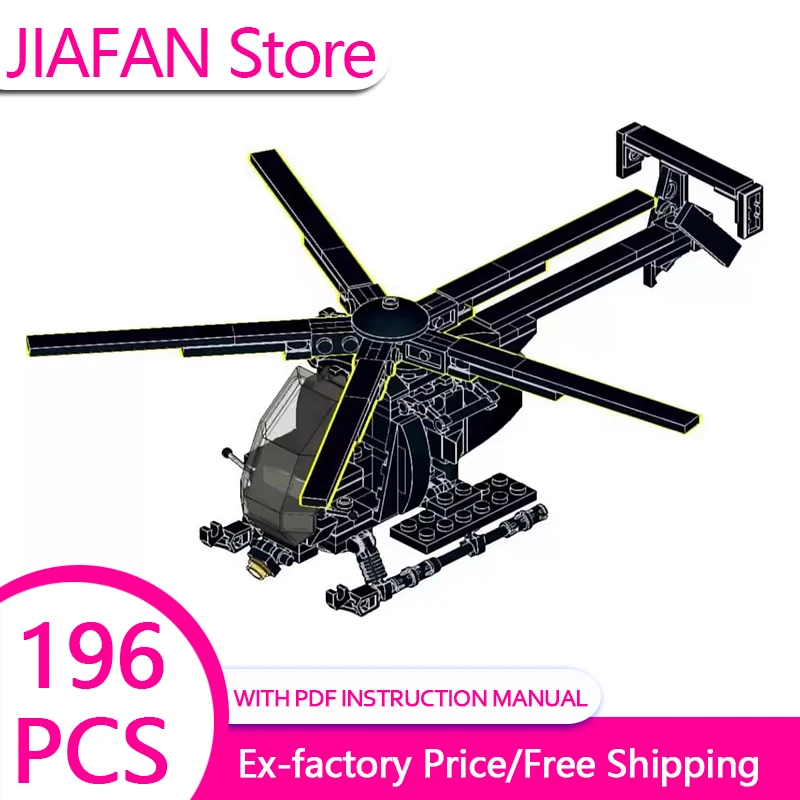 MOC Building Blocks Military Series AH-6 Little Bird Combat Helicopter Assembly Model Toy Children's Festival Gift
MOC Building Blocks Military Series AH-6 Little Bird Combat Helicopter Assembly Model Toy Children's Festival Gift