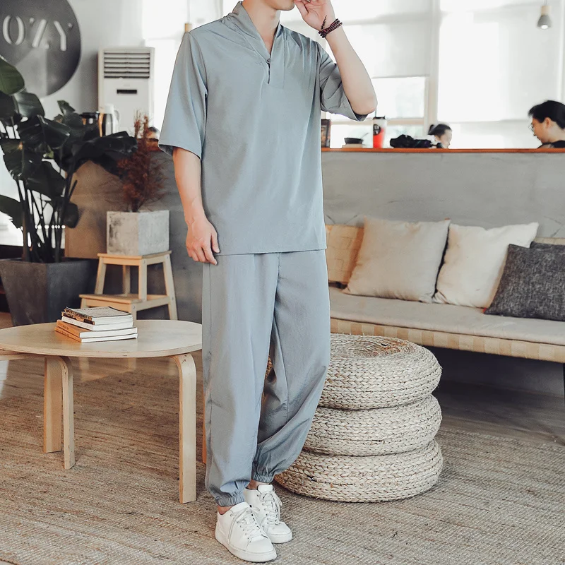 (Shirt + Trousers)2023 Summer Chinese Style Men Shirt Cotton Shirts 's Casual Elastic Waist Size M-5XL
(Shirt + Trousers)2023 Summer Chinese Style Men Shirt Cotton Shirts 's Casual Elastic Waist Size M-5XL