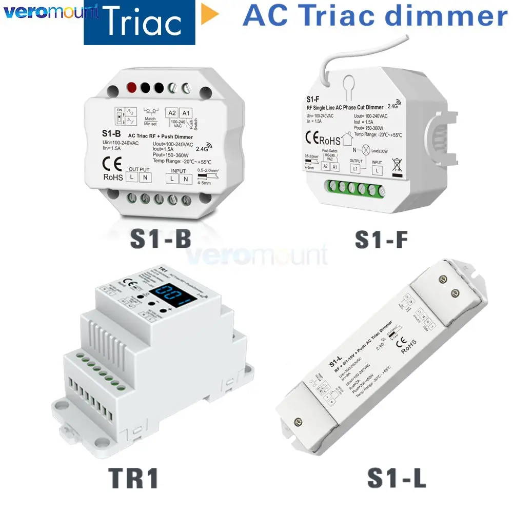 Skydance AC Triac LED Dimmer 220V 110V 2.4G Wireless RF Touch Remote Control Lamp Push PWM Dimmer Switch S1-B S1-F S1-L TR1
Skydance AC Triac LED Dimmer 220V 110V 2.4G Wireless RF Touch Remote Control Lamp Push PWM Dimmer Switch S1-B S1-F S1-L TR1