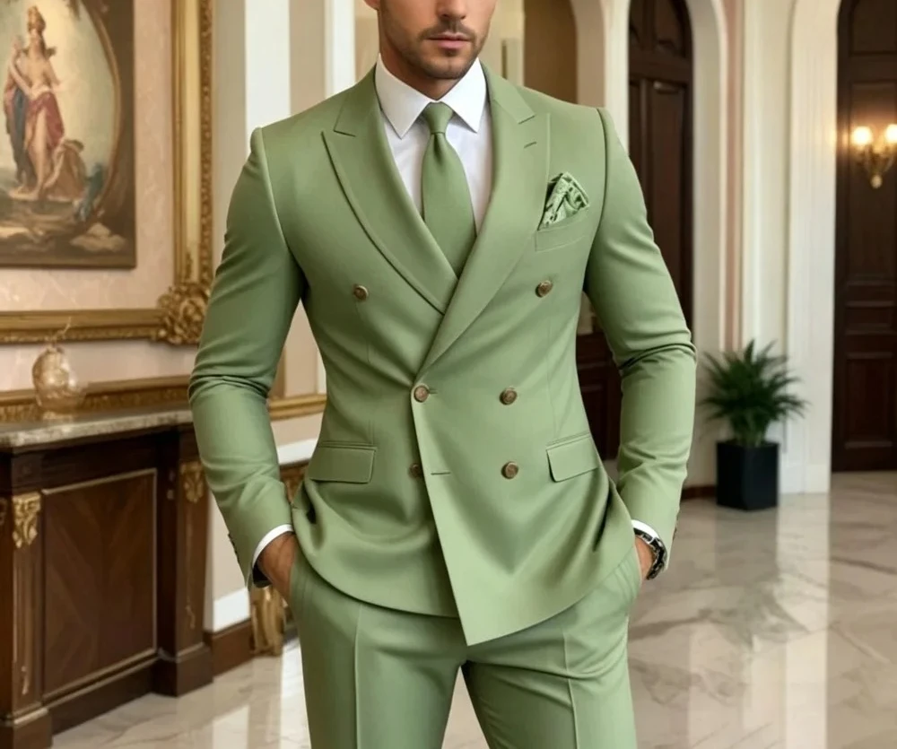 Sage Green Linen Wedding Suits for Men 2 Pieces Summer Men Suits with Vest Slim Fit Groom Tuxedo Blazer Trousers Set 2026
Sage Green Linen Wedding Suits for Men 2 Pieces Summer Men Suits with Vest Slim Fit Groom Tuxedo Blazer Trousers Set 2026