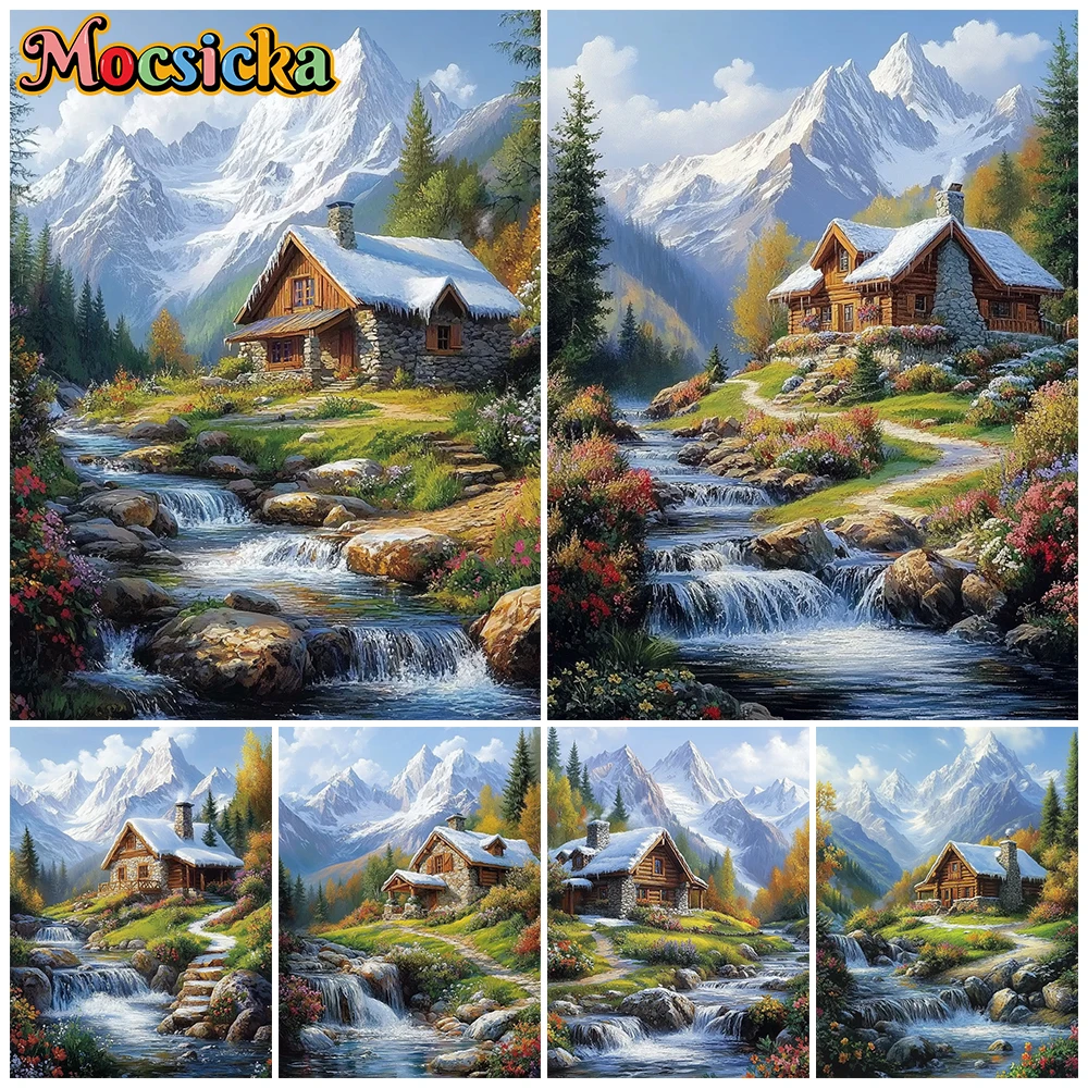 Mocsicka Mountain Cabin Photography Backdrop Oil Painting Rustic Alpine Cottage Snowy Peaks Stream Background Nature Photoshoot
Mocsicka Mountain Cabin Photography Backdrop Oil Painting Rustic Alpine Cottage Snowy Peaks Stream Background Nature Photoshoot