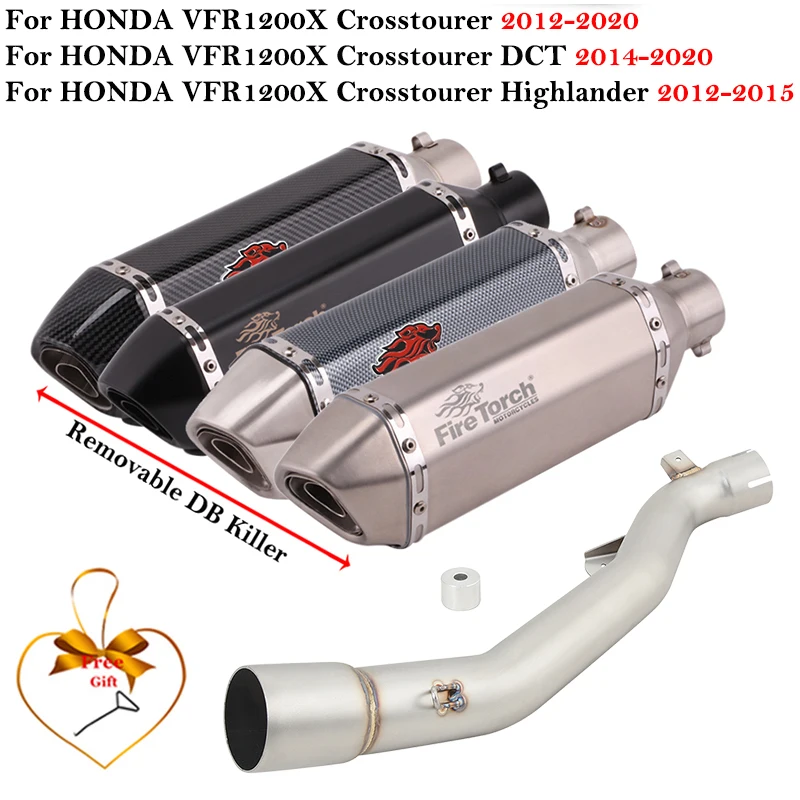 Выхлопная труба мотоцикла для Honda VFR1200X Crosstourer DCT Highlander 2012-2020, труба среднего звена, съемный глушитель DB Killer
Выхлопная труба мотоцикла для Honda VFR1200X Crosstourer DCT Highlander 2012-2020, труба среднего звена, съемный глушитель DB Killer