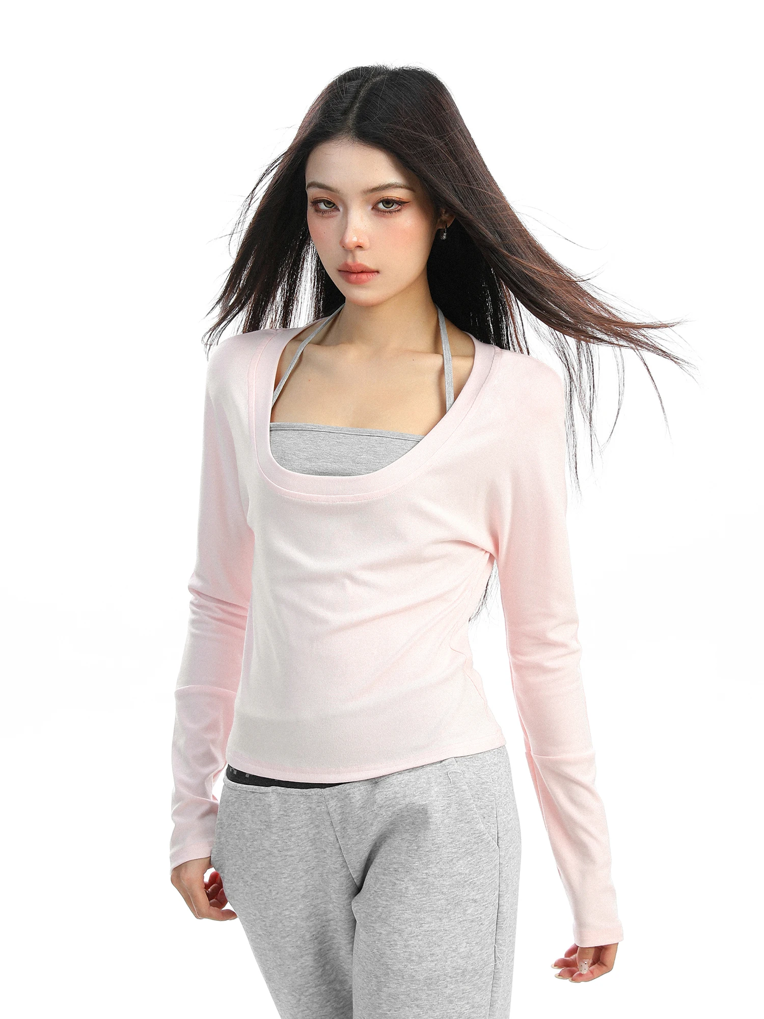 Biggold Color Block Long Sleeve U Neck Hanging Strap T Shirt Women Spring Autumn True Two Piece plus Size Slimming Base Shirt...
Biggold Color Block Long Sleeve U Neck Hanging Strap T Shirt Women Spring Autumn True Two Piece plus Size Slimming Base Shirt...