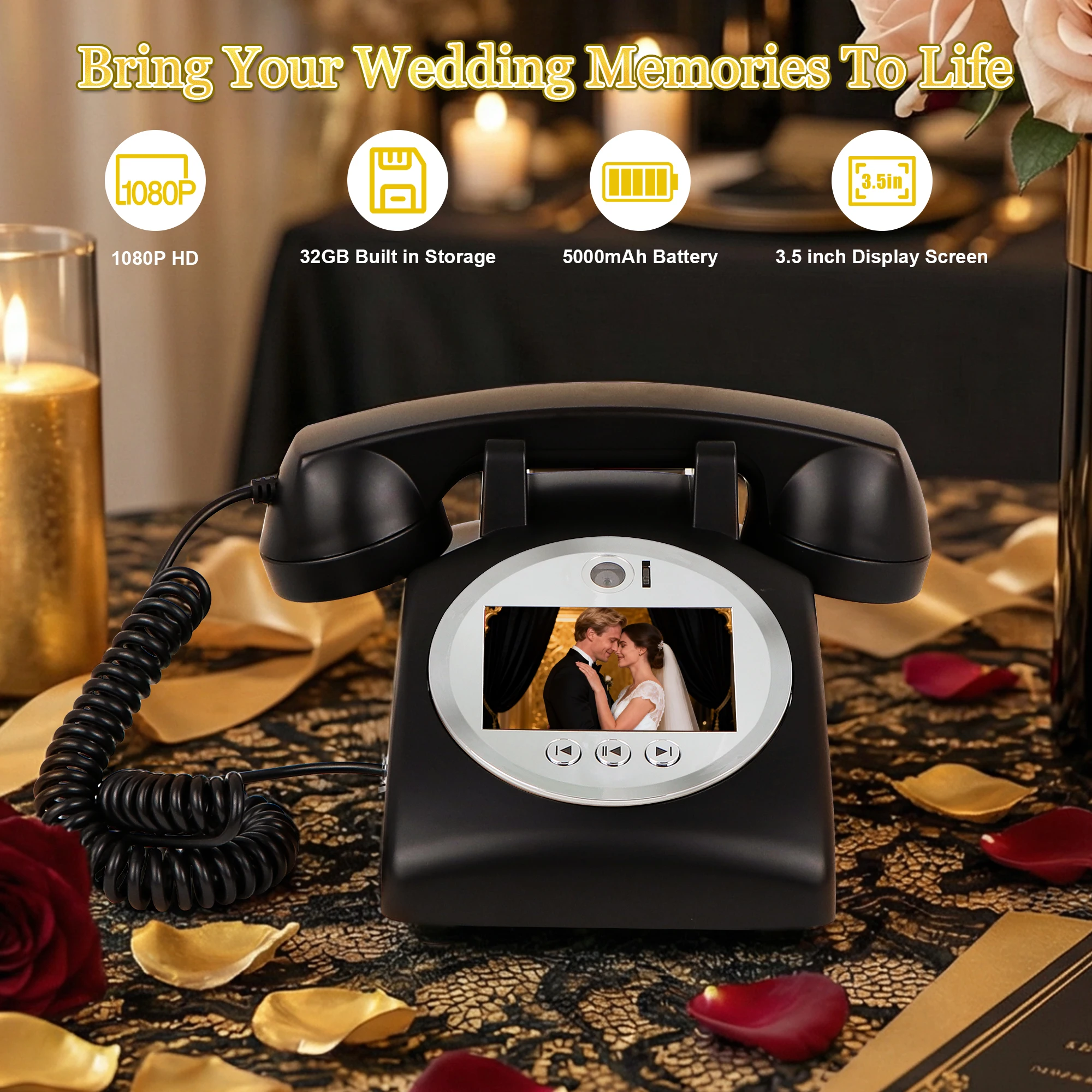 Audio Wedding Guestbook Video Message Telephone Preserve Blessings and Wishes Reception Sign-In Record Voice Greeting Keepsake
Audio Wedding Guestbook Video Message Telephone Preserve Blessings and Wishes Reception Sign-In Record Voice Greeting Keepsake