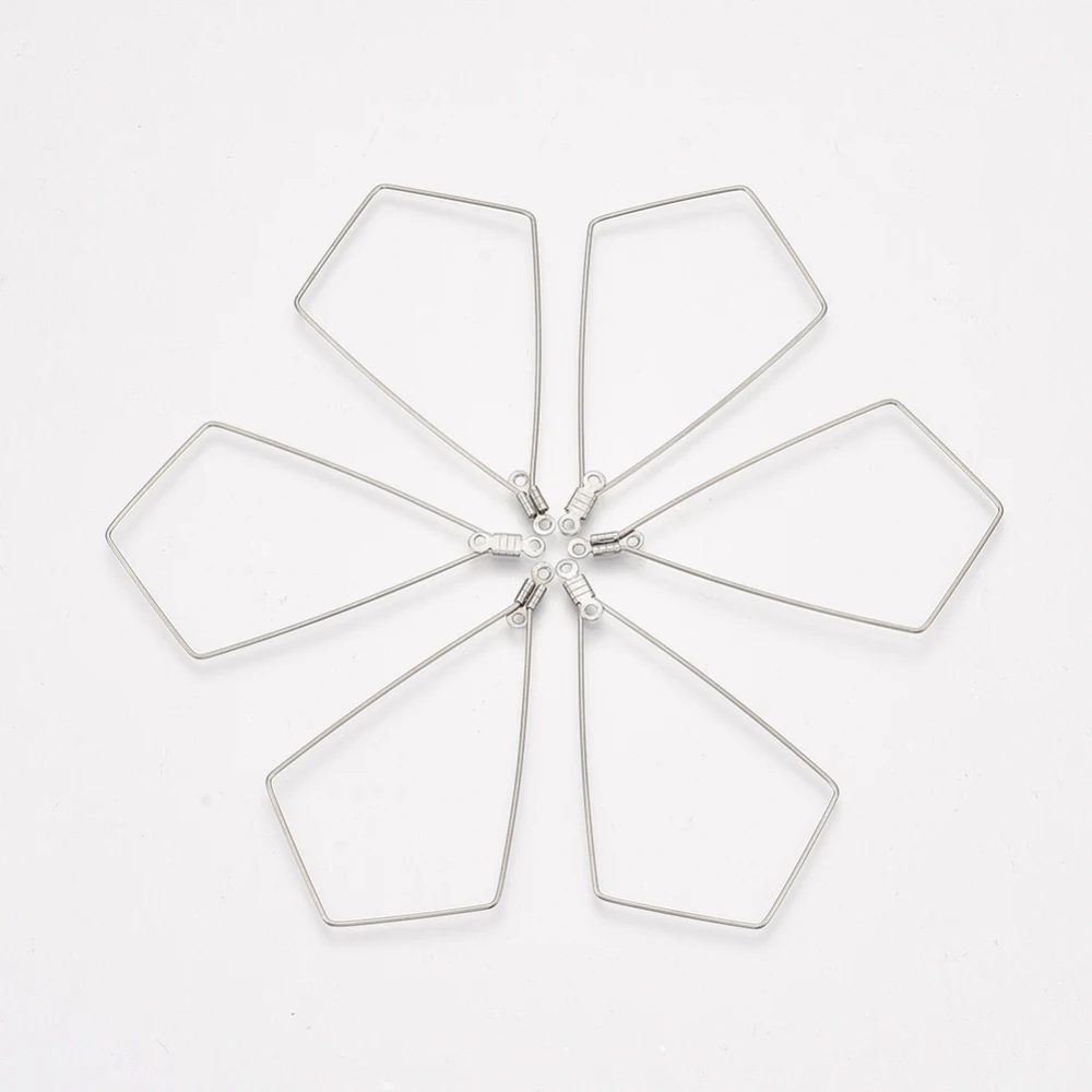 Tarnish Resistant 304 Stainless Steel Wire Pendants Hoop Earring Findings Kite Stainless Steel Color 22 Gauge 56.5x34x0.6mm
Tarnish Resistant 304 Stainless Steel Wire Pendants Hoop Earring Findings Kite Stainless Steel Color 22 Gauge 56.5x34x0.6mm