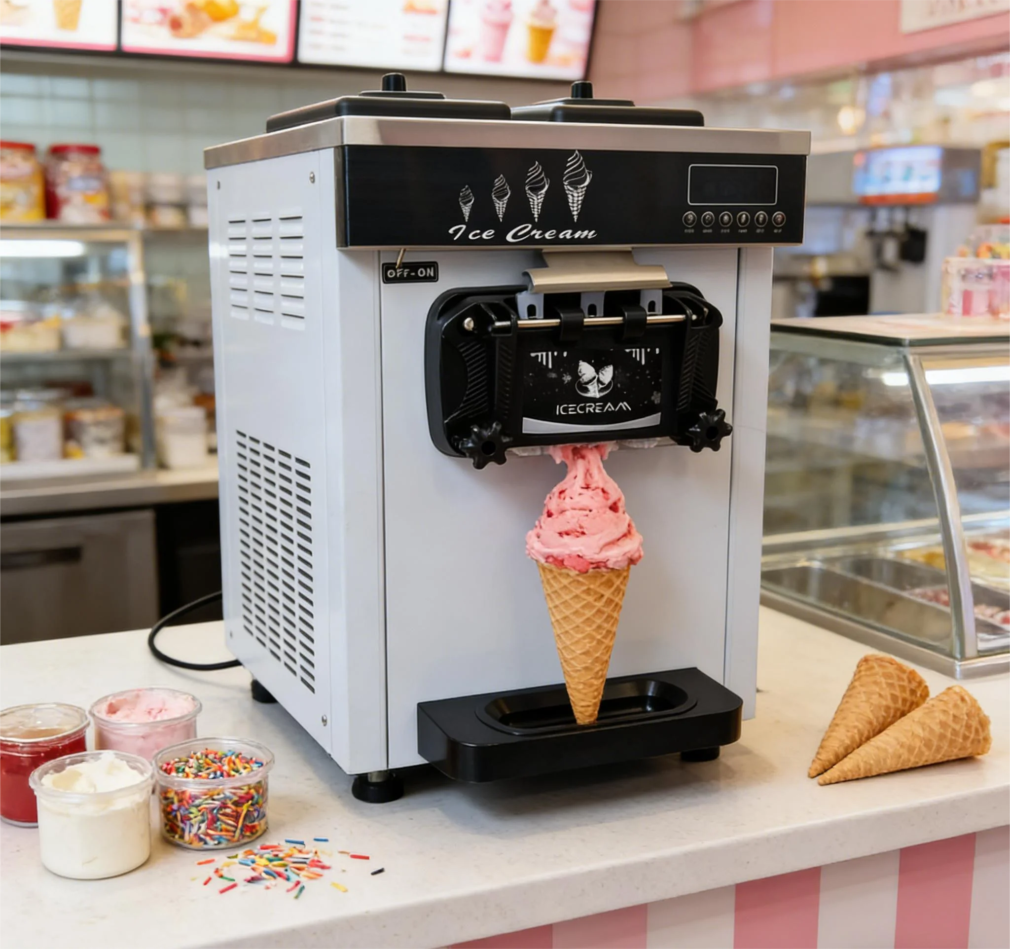 Most Popular 1800W 3 Flavor Soft Serve Ice Cream Machine Countertop Ice Cream Maker
Most Popular 1800W 3 Flavor Soft Serve Ice Cream Machine Countertop Ice Cream Maker