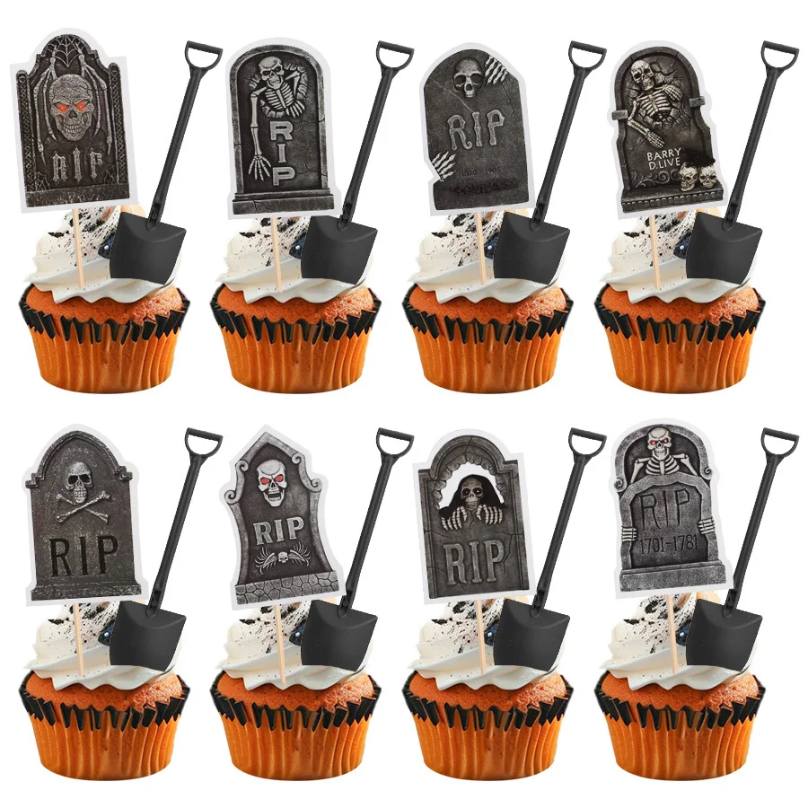 16pcs/set Halloween Tombstone Cake Toppers for Halloween Party Cupcake Dessert DIY Decorations Birthday Party Favors Supplies
16pcs/set Halloween Tombstone Cake Toppers for Halloween Party Cupcake Dessert DIY Decorations Birthday Party Favors Supplies