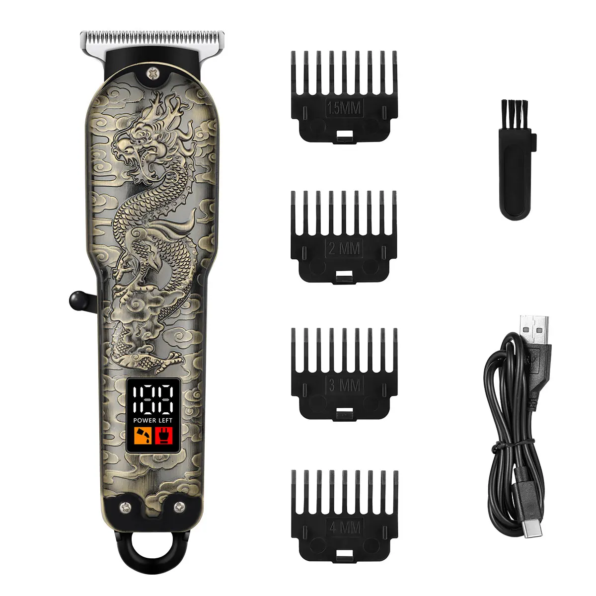 HIENA Bronze Dragon Wind Carving Professional USB-Charging Display Cordless Trimmer for Men's Styling Home Appliances and Tools
HIENA Bronze Dragon Wind Carving Professional USB-Charging Display Cordless Trimmer for Men's Styling Home Appliances and Tools
