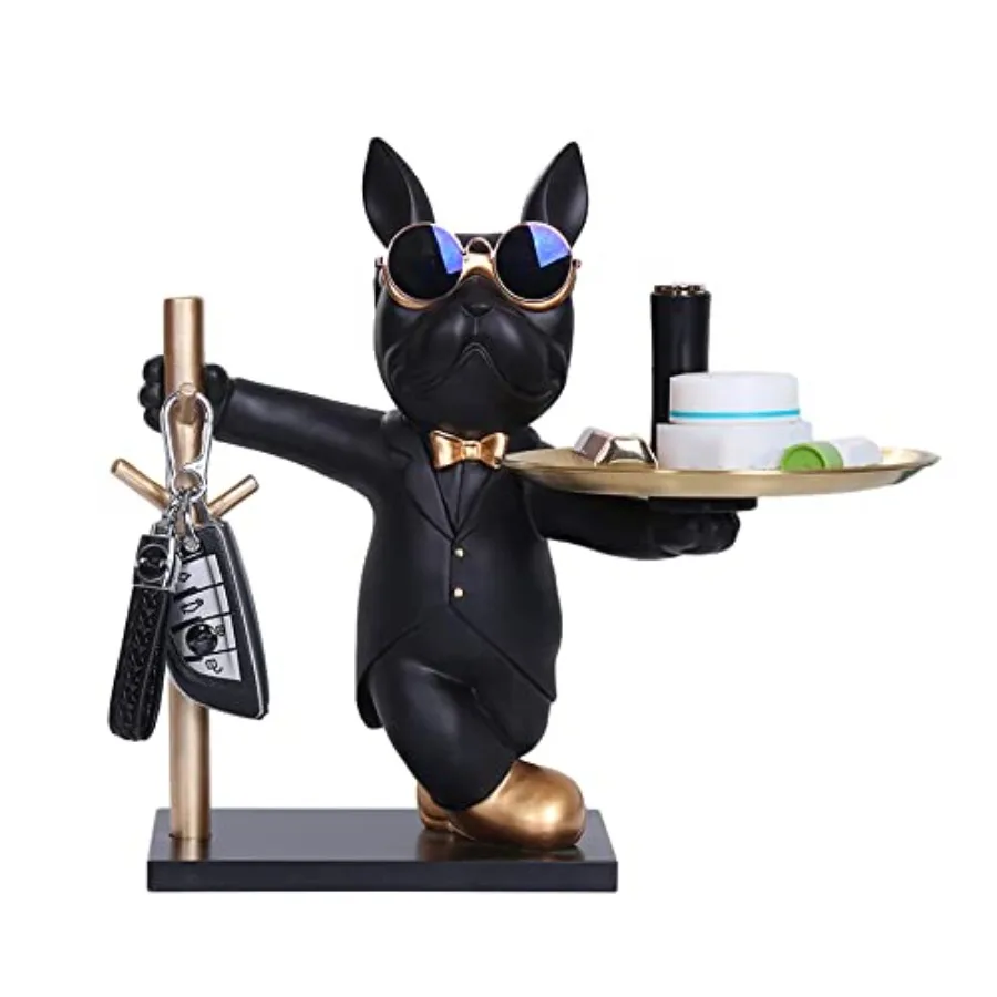 Modern Decor Resin Bulldog Tray Statue Tray Storage Key Holder Candy Jewelry Earrings Storage Tray Suitable for Modern Home Dec
Modern Decor Resin Bulldog Tray Statue Tray Storage Key Holder Candy Jewelry Earrings Storage Tray Suitable for Modern Home Dec