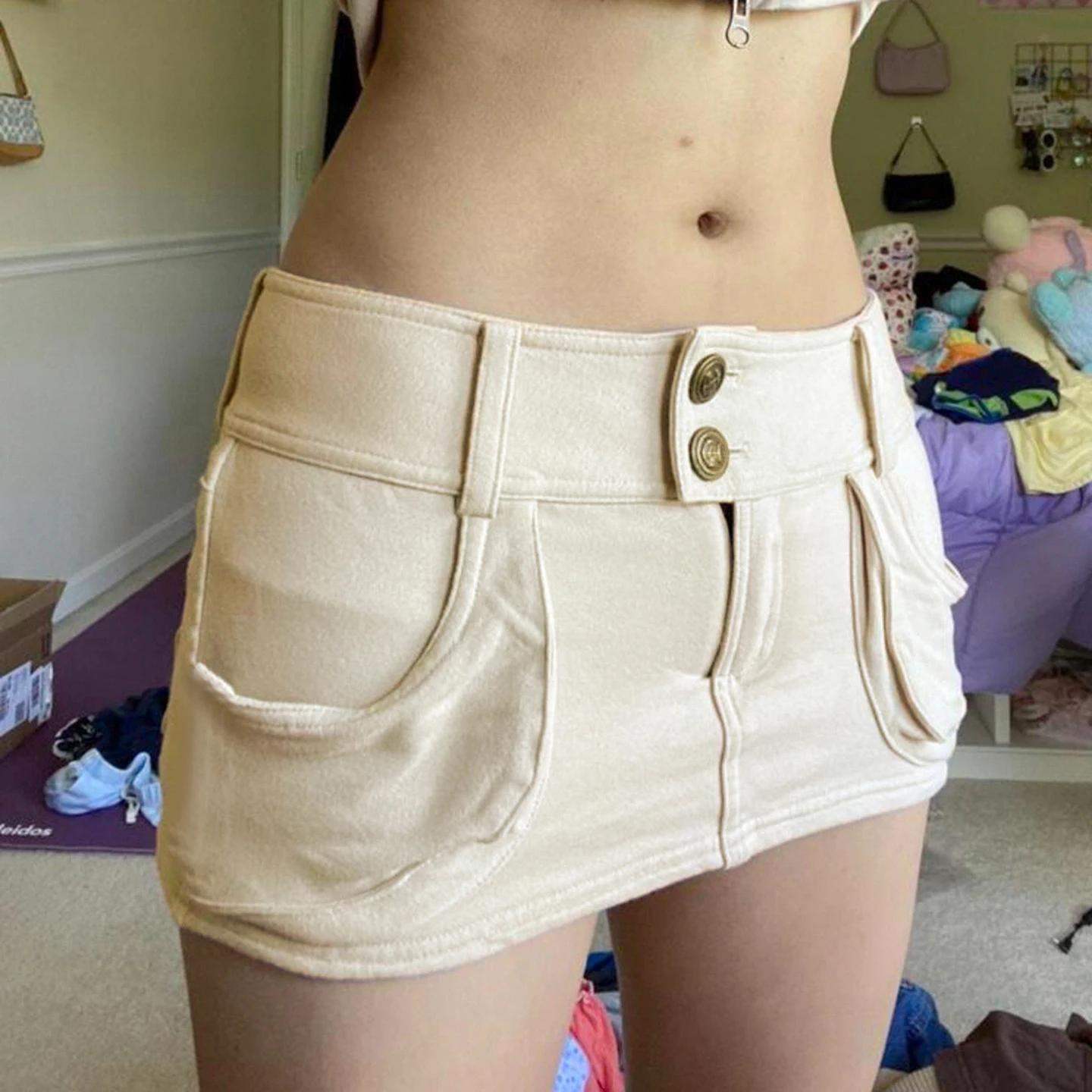 IAMHOTTY Vintage Pockets Skinny Cargo Skirt Khaki Low-waisted Bodycon Super-short Skirts Grunge Style Bottoms Streetwear Women
IAMHOTTY Vintage Pockets Skinny Cargo Skirt Khaki Low-waisted Bodycon Super-short Skirts Grunge Style Bottoms Streetwear Women