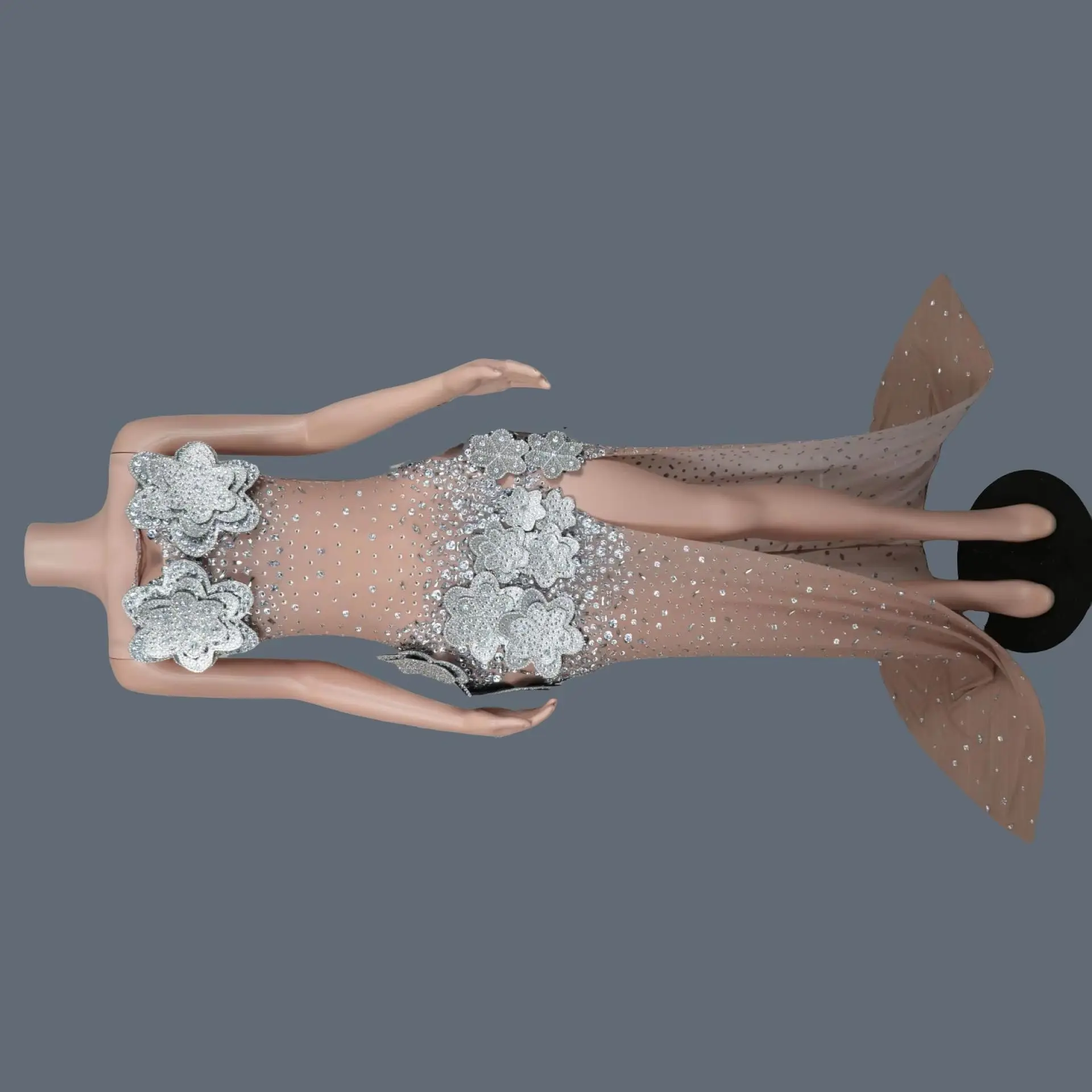 High-end Flower Sparkly Rhinestone See Through Mesh Gown Sexy Women High Side Slits Strapless Evening Dress Luxury Outfit Tiehua
High-end Flower Sparkly Rhinestone See Through Mesh Gown Sexy Women High Side Slits Strapless Evening Dress Luxury Outfit Tiehua
