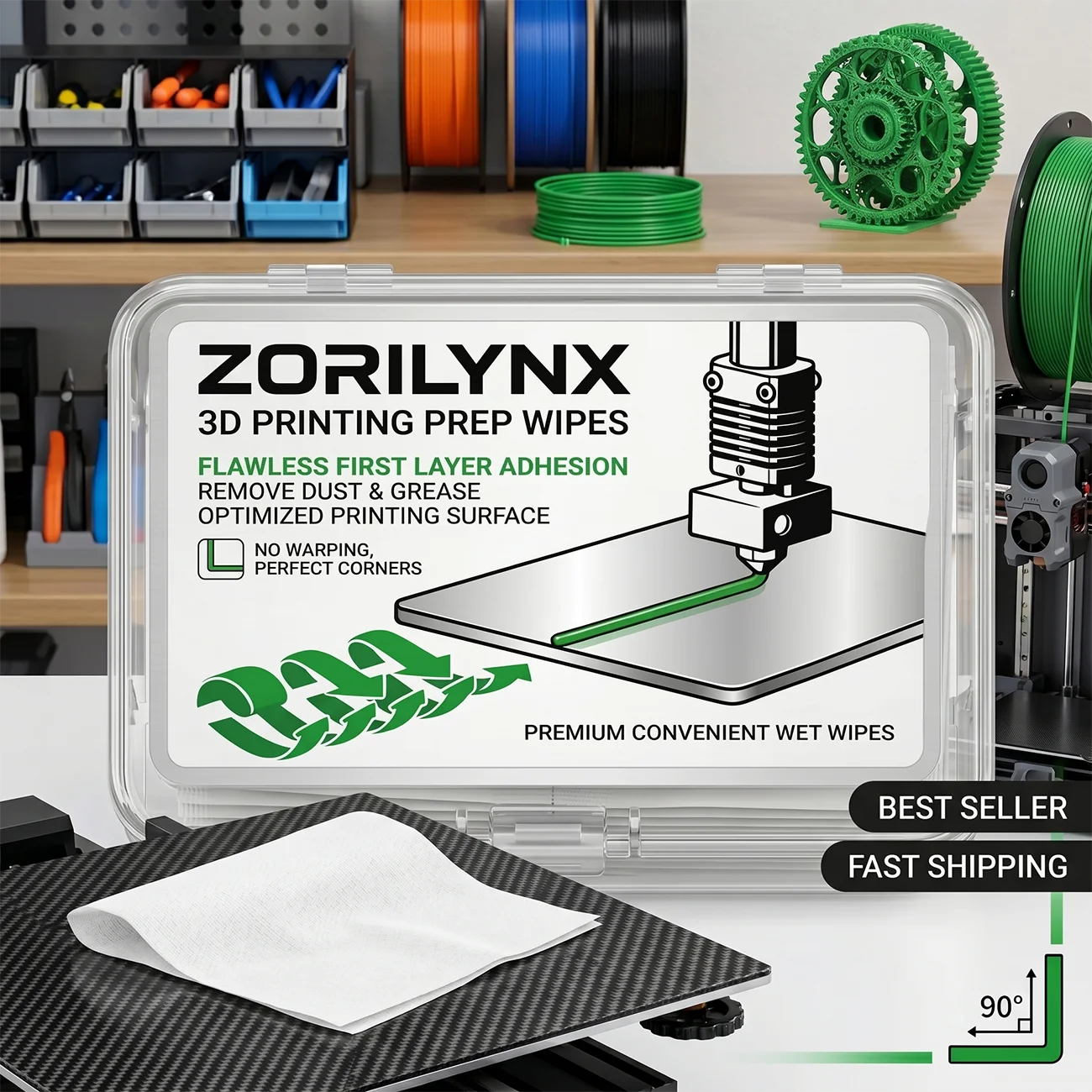 3D Printer Bed Prep Wipes, Anti-Warping Cleaning Tissue for PEI & Glass Plates, Ensures Flawless First Layer Adhesion
3D Printer Bed Prep Wipes, Anti-Warping Cleaning Tissue for PEI & Glass Plates, Ensures Flawless First Layer Adhesion