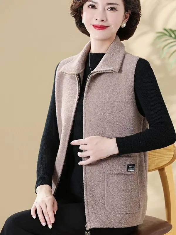 Двусторонний шерстяной жилет со шлепанцами, свободный крой, воротник-стойка, осенне-зимняя верхняя одежда для женщин больших размеров, корейский Sle Commute
Двусторонний шерстяной жилет со шлепанцами, свободный крой, воротник-стойка, осенне-зимняя верхняя одежда для женщин больших размеров, корейский Sle Commute