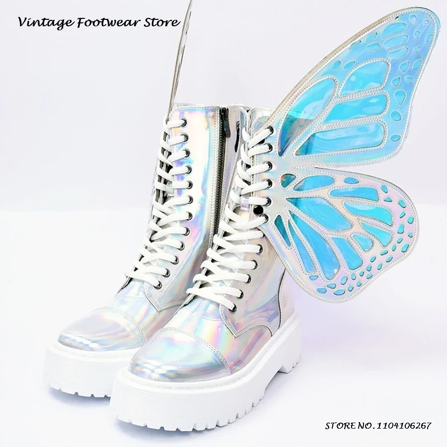 Блестящие ботильоны на платформе с крыльями бабочки, стильные ботильоны с круглым носком, увеличивающие рост, весенне-осенняя модная обувь в уличном стиле
Блестящие ботильоны на платформе с крыльями бабочки, стильные ботильоны с круглым носком, увеличивающие рост, весенне-осенняя модная обувь в уличном стиле