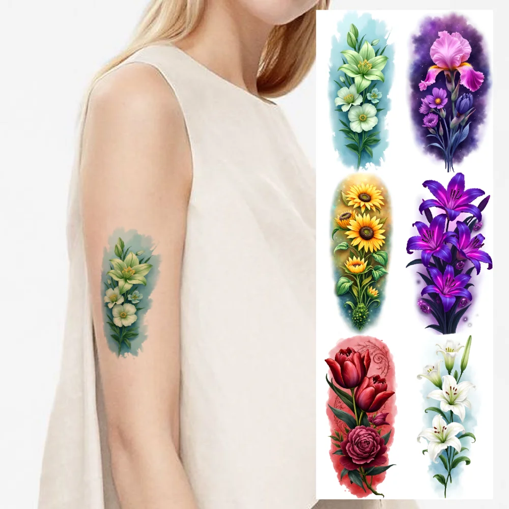 9pcs Temporary Tattoo Yellow Flowers Waterproof Long-lasting Body Stickers Red Roses Bird Of Paradise For Adult Back Male
9pcs Temporary Tattoo Yellow Flowers Waterproof Long-lasting Body Stickers Red Roses Bird Of Paradise For Adult Back Male