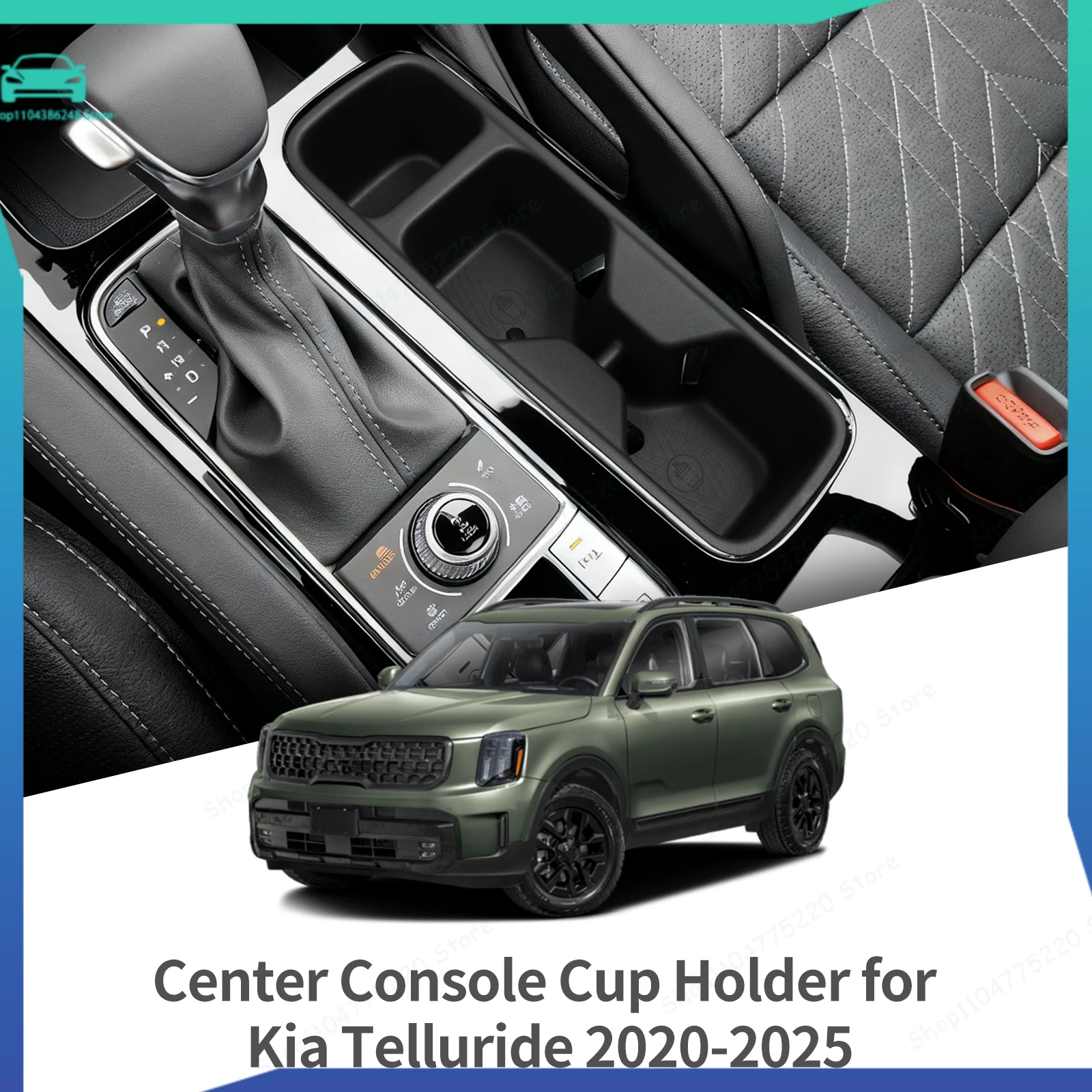 For Kia Telluride US Version 2020-2024 2025 Center Console Cup Holder Shock-Absorbing Storage Tray TPE Tidying Car Accessories
For Kia Telluride US Version 2020-2024 2025 Center Console Cup Holder Shock-Absorbing Storage Tray TPE Tidying Car Accessories