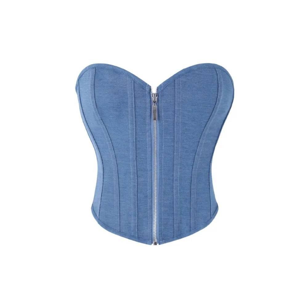 Corsé Victoriano New Blue Zipper Front Waist Cinching Shaping Top for Women: Court Style Bust Lifting Boned Strapless Corset
Corsé Victoriano New Blue Zipper Front Waist Cinching Shaping Top for Women: Court Style Bust Lifting Boned Strapless Corset