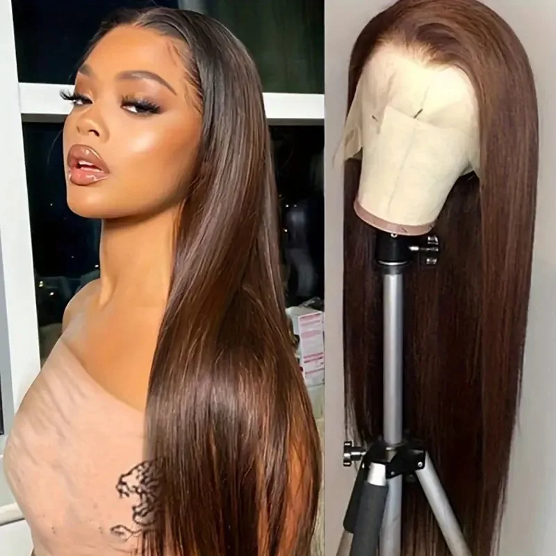 Синтетический парик с фронтальной застежкой, длинные прямые волосы, глубокий коричневый оттенок, с центральным пробором, стильный, гладкий, для женщин, на всю голову
Синтетический парик с фронтальной застежкой, длинные прямые волосы, глубокий коричневый оттенок, с центральным пробором, стильный, гладкий, для женщин, на всю голову