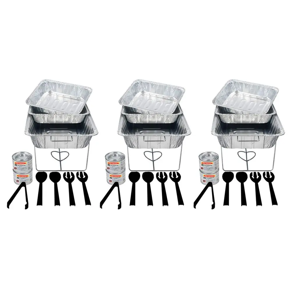 Essentials 33Piece Complete Party Serving Kit with Chafing Racks, Water Pans, Food Pans, Methanol Fuel, Serving Utensils AllinO
Essentials 33Piece Complete Party Serving Kit with Chafing Racks, Water Pans, Food Pans, Methanol Fuel, Serving Utensils AllinO