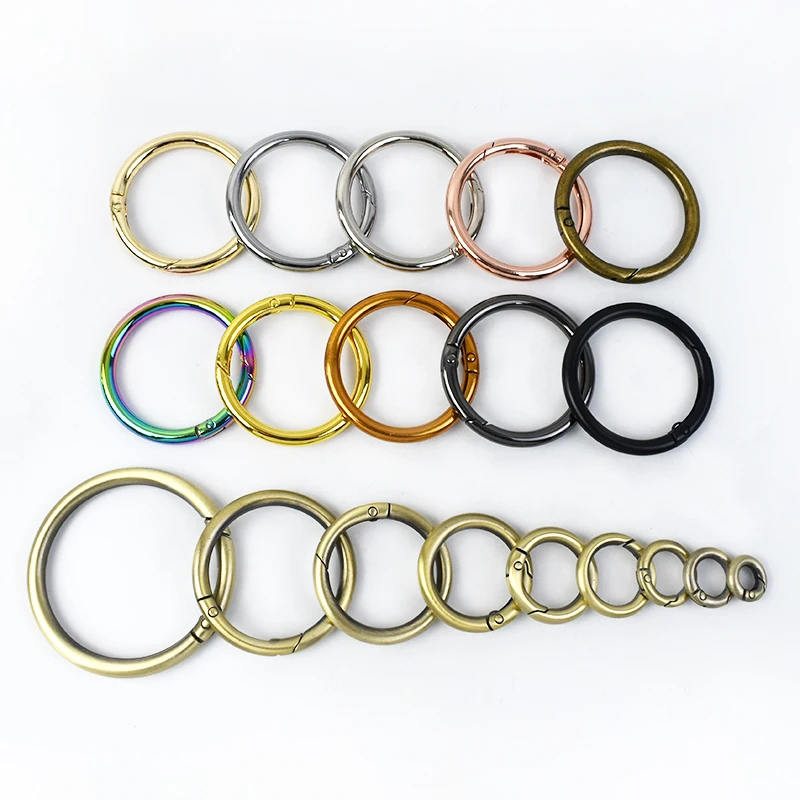 20Pcs 10-50mm Metal O Ring Spring Clasps Openable Round Carabiner Keychain Clips Hook Dog Chain Connector Bag Buckle Hardware
20Pcs 10-50mm Metal O Ring Spring Clasps Openable Round Carabiner Keychain Clips Hook Dog Chain Connector Bag Buckle Hardware