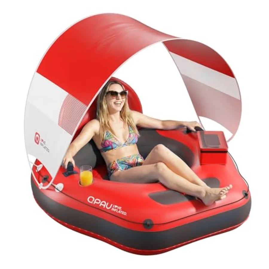 46" Inflatable River Tube with Removable Sun Shade Canopy, Heavy-Duty Floating Tube for Adults, Ergonomic Legrest and Backrest,
46" Inflatable River Tube with Removable Sun Shade Canopy, Heavy-Duty Floating Tube for Adults, Ergonomic Legrest and Backrest,
