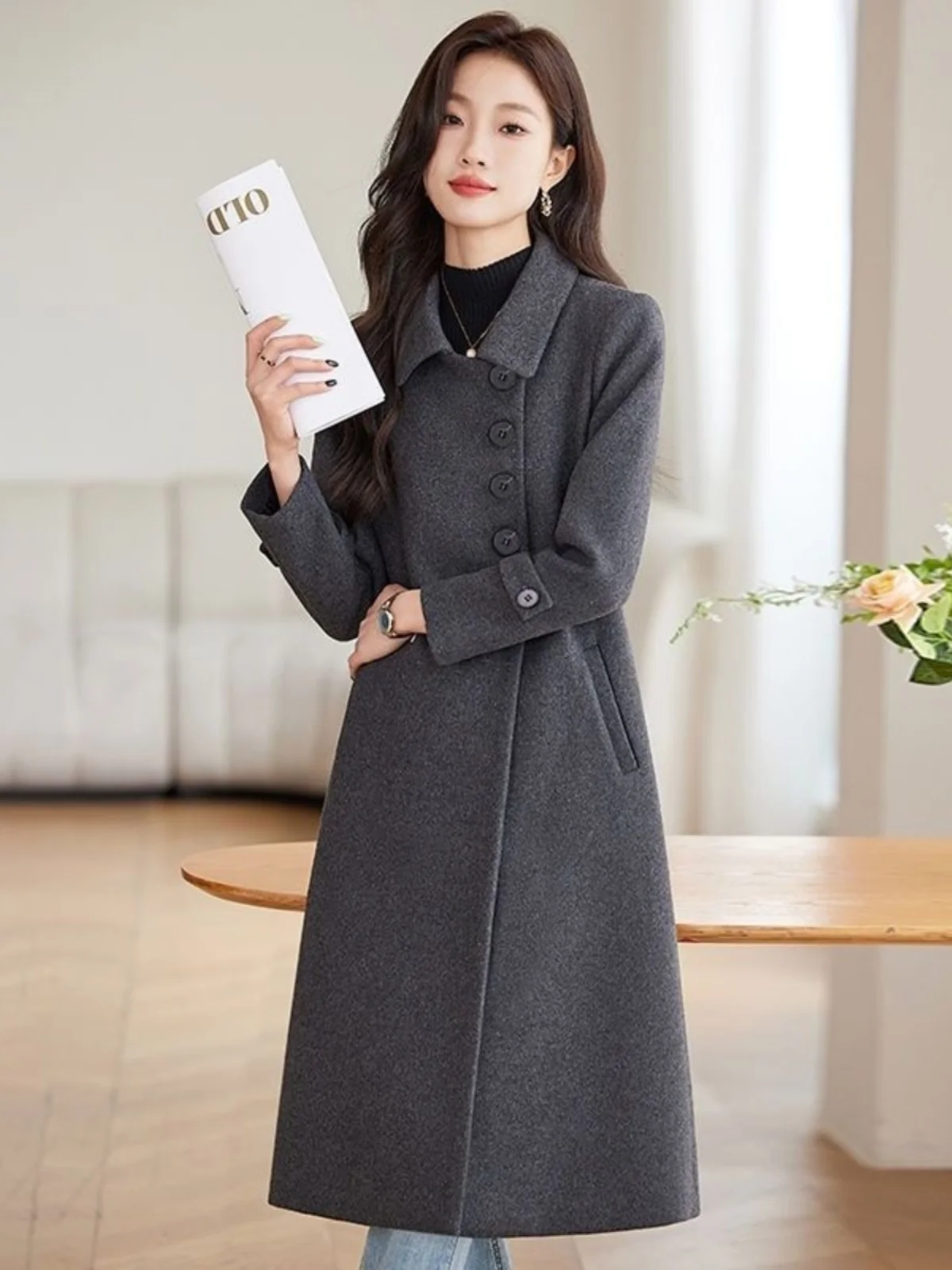 Women's Mid-Length Woolen Coat Commute Sle Autumn Winter New Arrival Soft Comfortable Fabric Profional Long Outerwear
Women's Mid-Length Woolen Coat Commute Sle Autumn Winter New Arrival Soft Comfortable Fabric Profional Long Outerwear