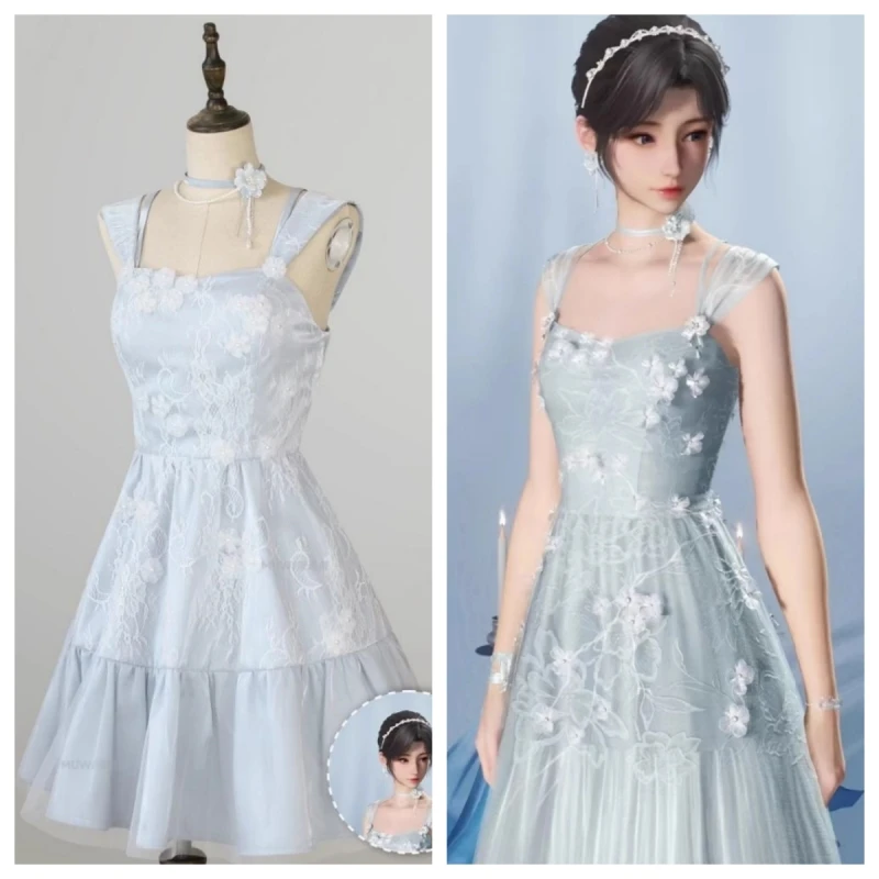 Love and Deepspace Heroines Cosplay Costume Anime Women Elegant Haze Blue Dress Outfit Girls Daily Date Uniform Party Suit Hot
Love and Deepspace Heroines Cosplay Costume Anime Women Elegant Haze Blue Dress Outfit Girls Daily Date Uniform Party Suit Hot